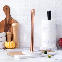 Jaswehome Paper Towel Holder Stand Marble Base Kitchen Tool Punch Free Desktop Accessories Storage Shelf Roll Paper Holder 1