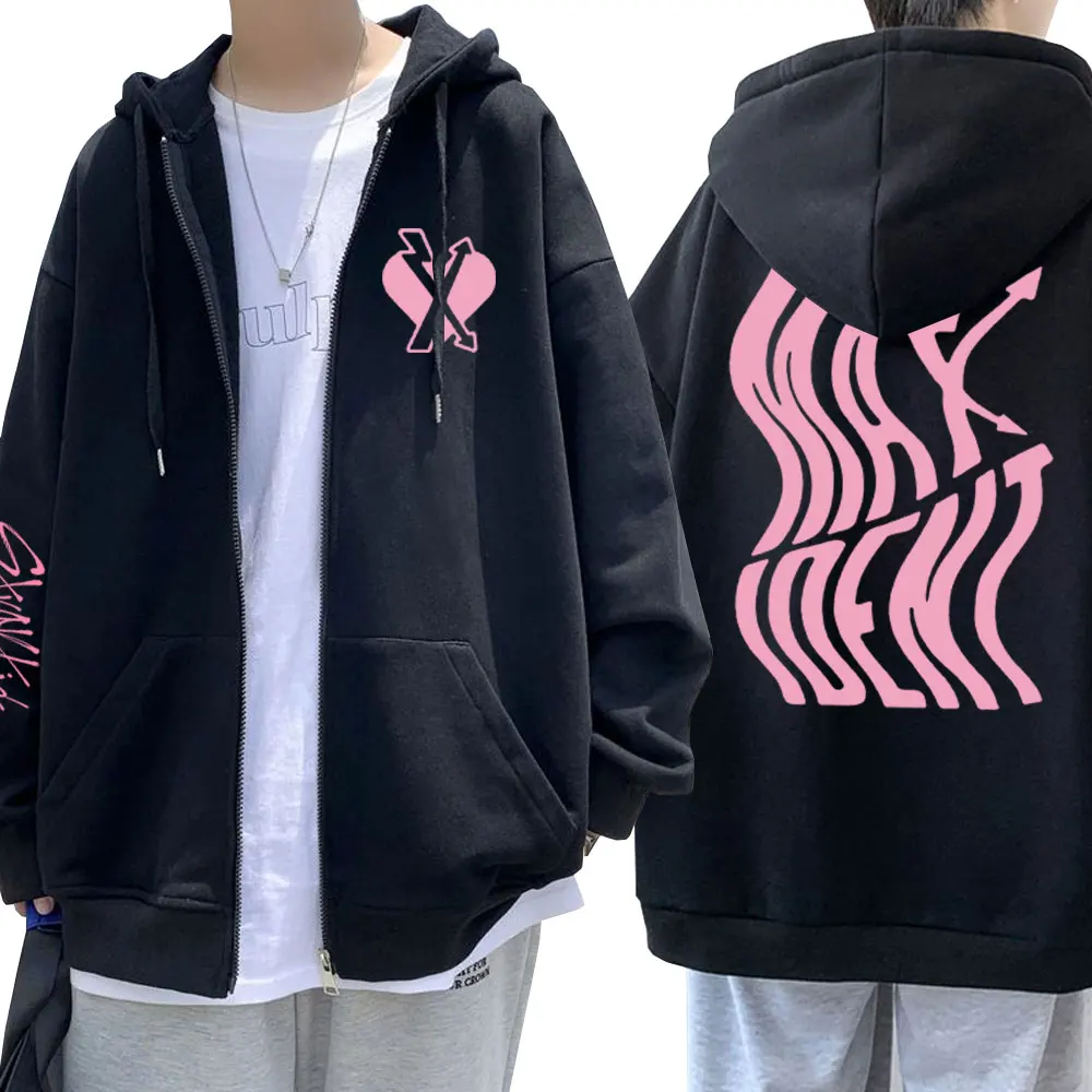

Kpop Stray Kids Maxident Zipper Hoodie Men Korean Fashion Harajuku Zip Up Hoodies Unisex Clothes Casual Hooded Sweatshirt Coat