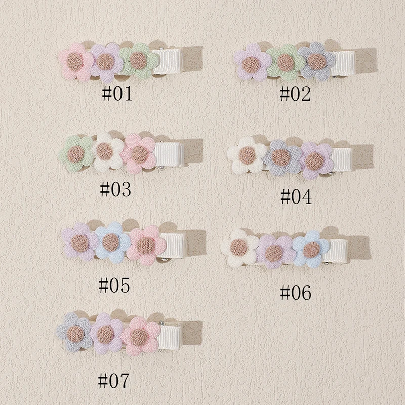 7Pcs/Set Children's Sun Flower Hair Clips Sweet Cute for Baby Girl Hairpin Kids Barrettes Hair Grips Headwear Accessories