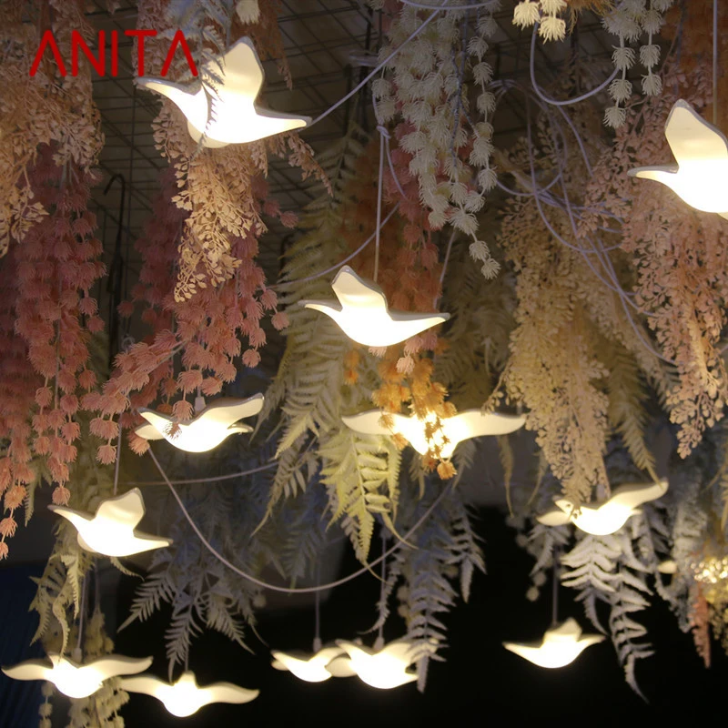 

ANITA Modern Wedding Pendant Lamp Festival Lights Atmosphere LED Light for Party Stage Bird Background Decorationnd