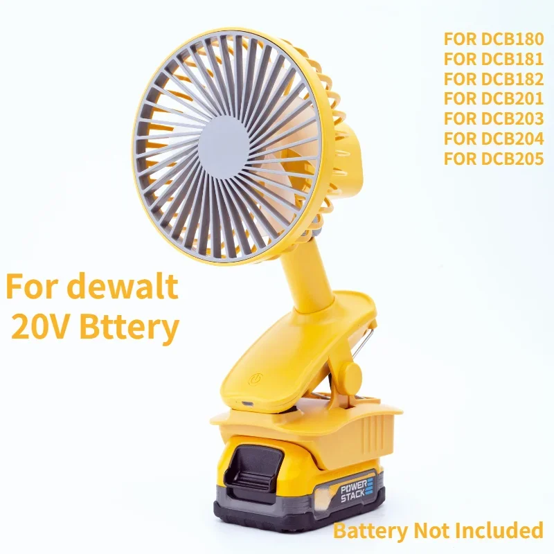 Portable Workshop office Fan Cooling For Dewalt 디월트 18V Lithium Battery Fan 3-Speed Design Outdoor（NO Battery ) dc40ra 100% original makita 40v max xgt fast optimized charger digital display 40vlithium battery charger dual fan design dc40rc