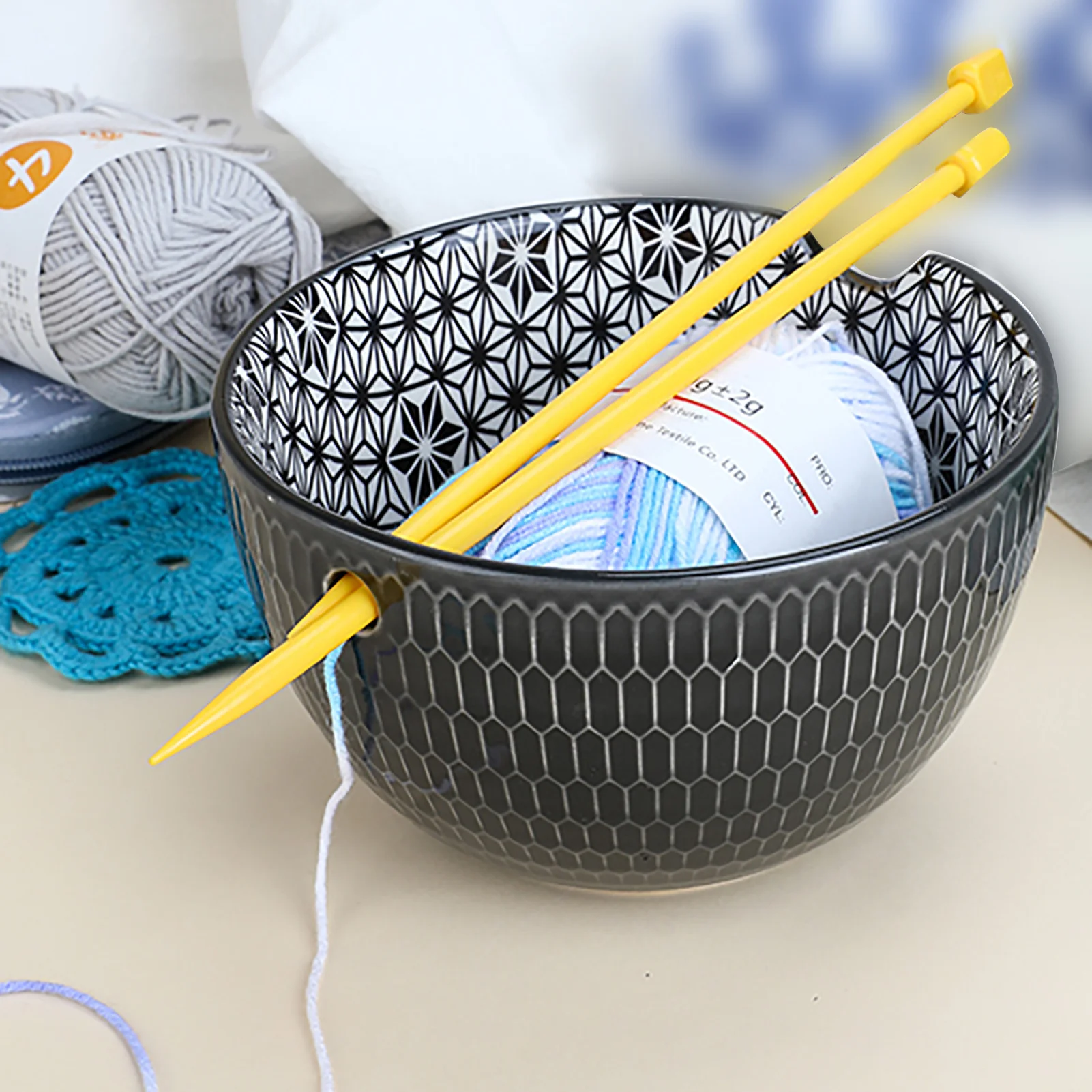 Yarn Holder Ceramic Bowl  Ceramic Crochet Bowls - Diy Apparel