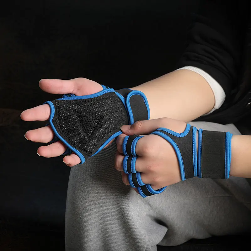 Weightlifting Training Gloves for Men Women Fitness Sport Body Building Gymnastics Gym Non-slip Hand Wrist Palm Protector Gloves 3