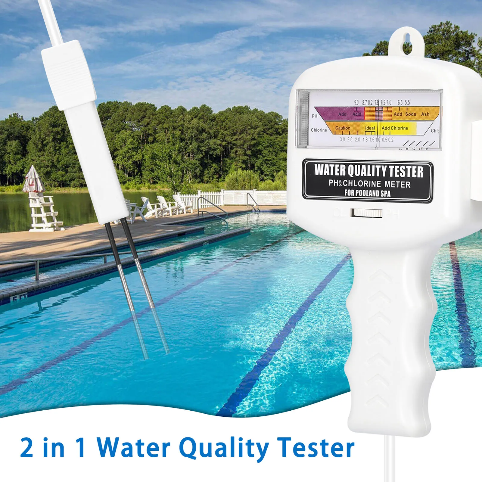 Digital Water Quality Analyzer Cl2 Measuring Device 2 In 1 Water