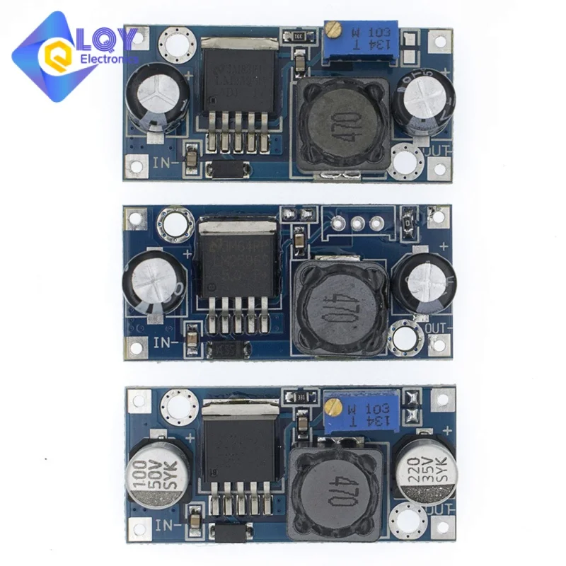 

LQY 100pcs LM2596 LM2596S-ADJ DC-DC 4.5-40V adjustable/5V step-down power Supply module 5V/12V/24V