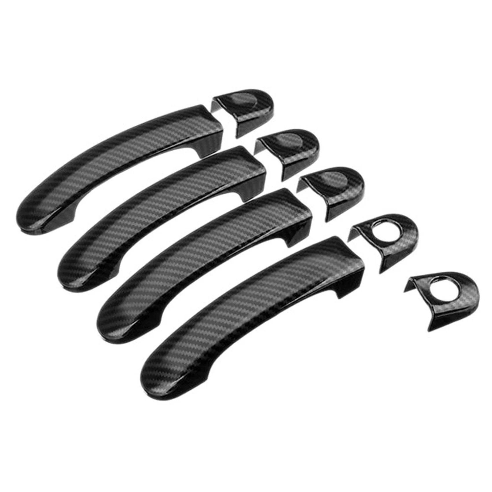 

9Pcs Set ABS Chrome Door Handle Covers Trim for TRANSPORTER T5 T6 CADDY VAN 2003-2015 Carbon Fiber Style