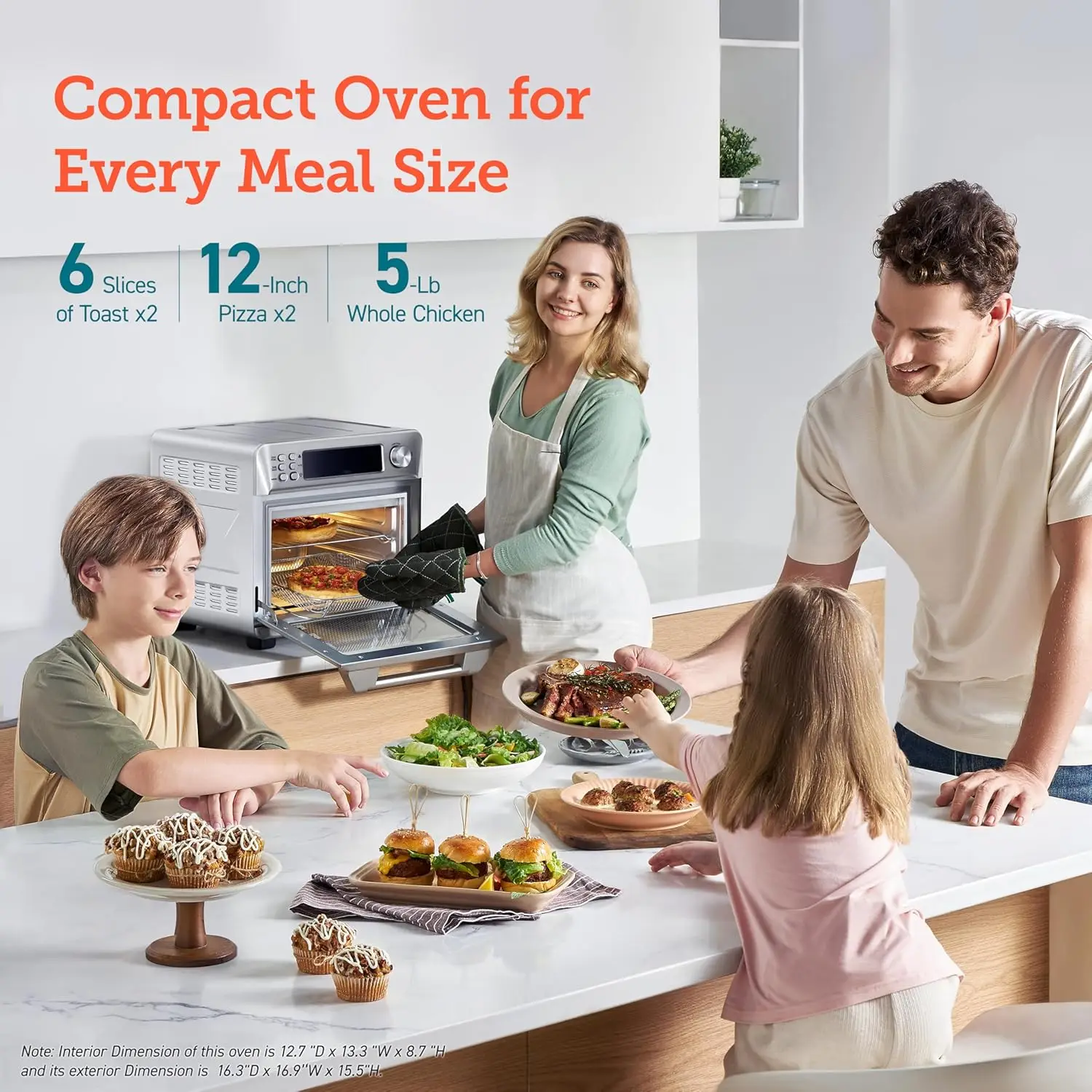 Smart 11-in-1 Air Fryer Toaster Oven Combo, Airfryer Convection Oven Countertop, Bake, Roast, Reheat, Broil, Dehydrate, 9 6