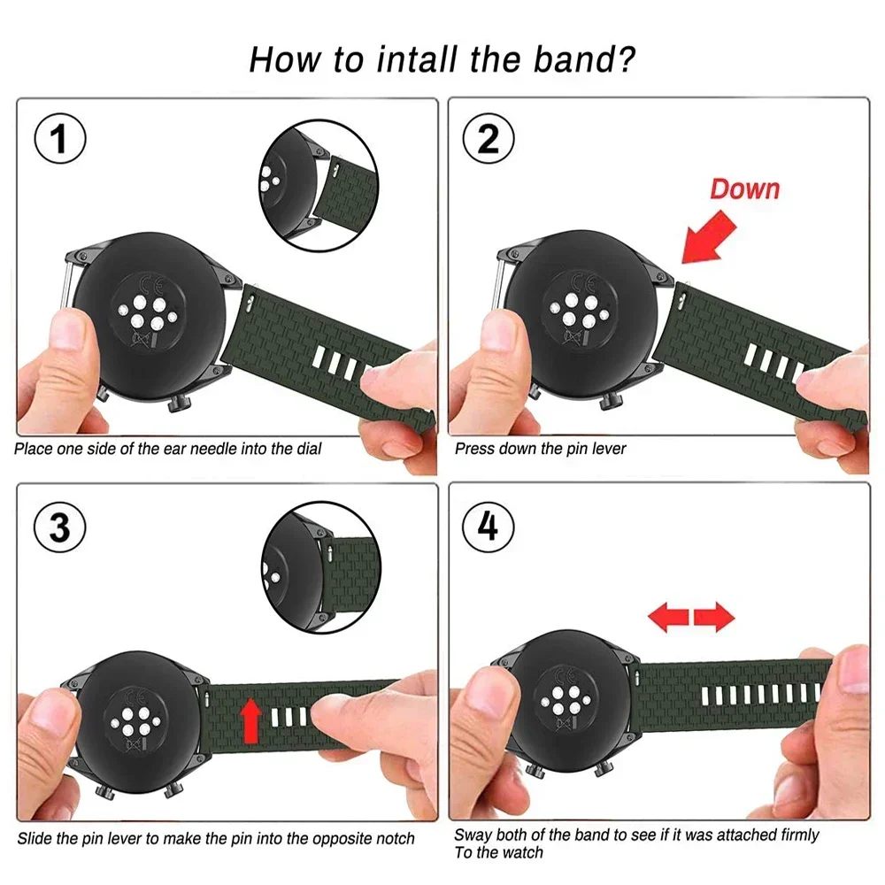 20mm 22mm watch band for Samsung Galaxy watch 7 6/5/pro/4/6 classic/Active2 Silicone Sport bracelet huawei gt 4-3-pro-2-2e strap