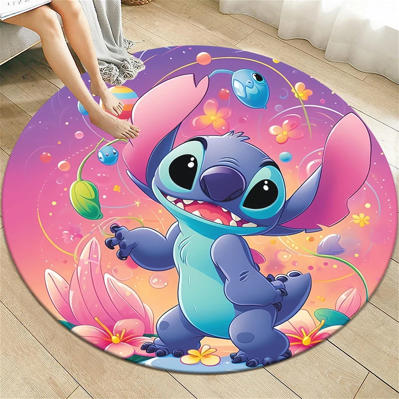 Description Picture 2 of itemStitch Cute Cartoon HD Printed Round Carpet, Bedroom Balcony Entrance Door .Sofa,kitchene,Non-slip Mat. Home Decoration Gift Rug