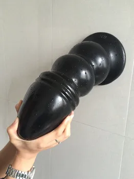 33*12.6cm Super big Anal Plug Dildo no vibration Black Anus Massage huge anal dilator Erotic Sex toy giant anal dildo butt plug 6