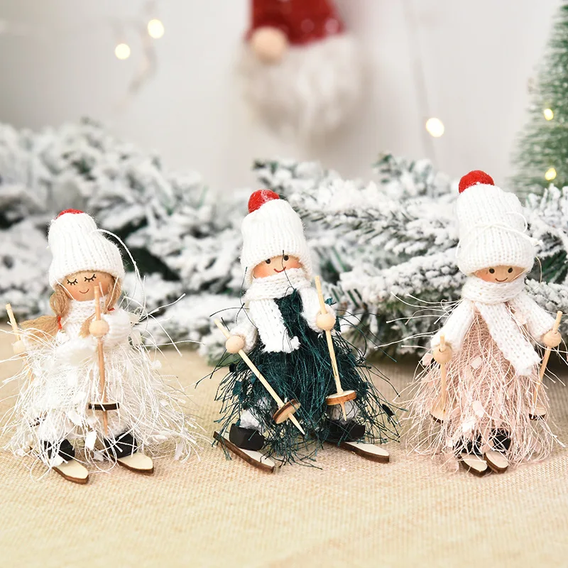 Angel Ski Dolls Hanging Pendant Christmas Home Decor Xmas Tree Ornaments