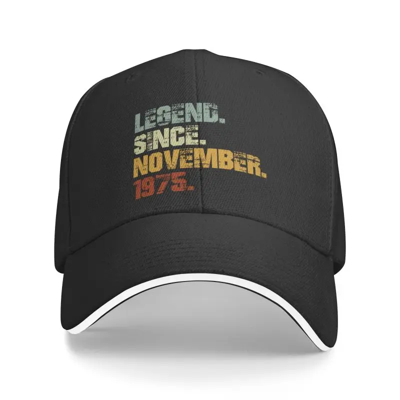 

Personalized Legend Since November 1975 Birthday Gift Baseball Cap Sun Protection Women Men's Adjustable Dad Hat Autumn