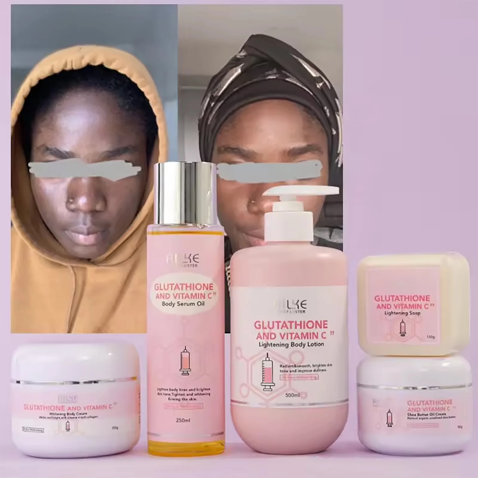 AILKE Brightening Skin Care Set, With Vitamin C, Glutathione, Deep Moisturizing, Smooth Soft Skin, Improve Skin Radiance 2