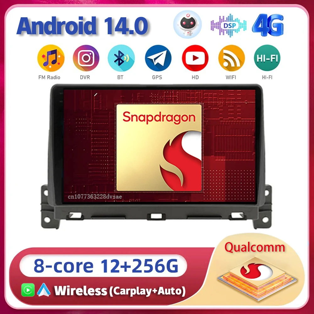 

Автомобильная Мультимедийная система Carplay, Android 14, Wi-Fi + 4G для Great Wall Wingle 7, 2018, 2019, 2020, 2DIN