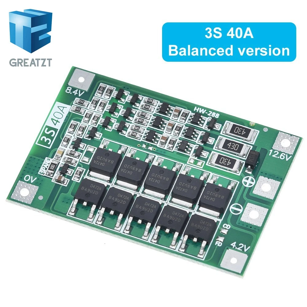 Enhanced Lithium Battery Charger Protection Board with Balance Function, 40A-60A Capacity