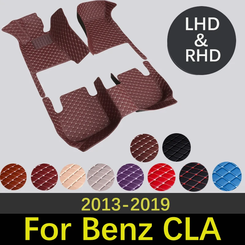 

Custom Anti-dirt Leather Car Floor Mats For Mercedes Benz CLA C117 2013~2019 Interior Accessories Carpets Car Styling Rug