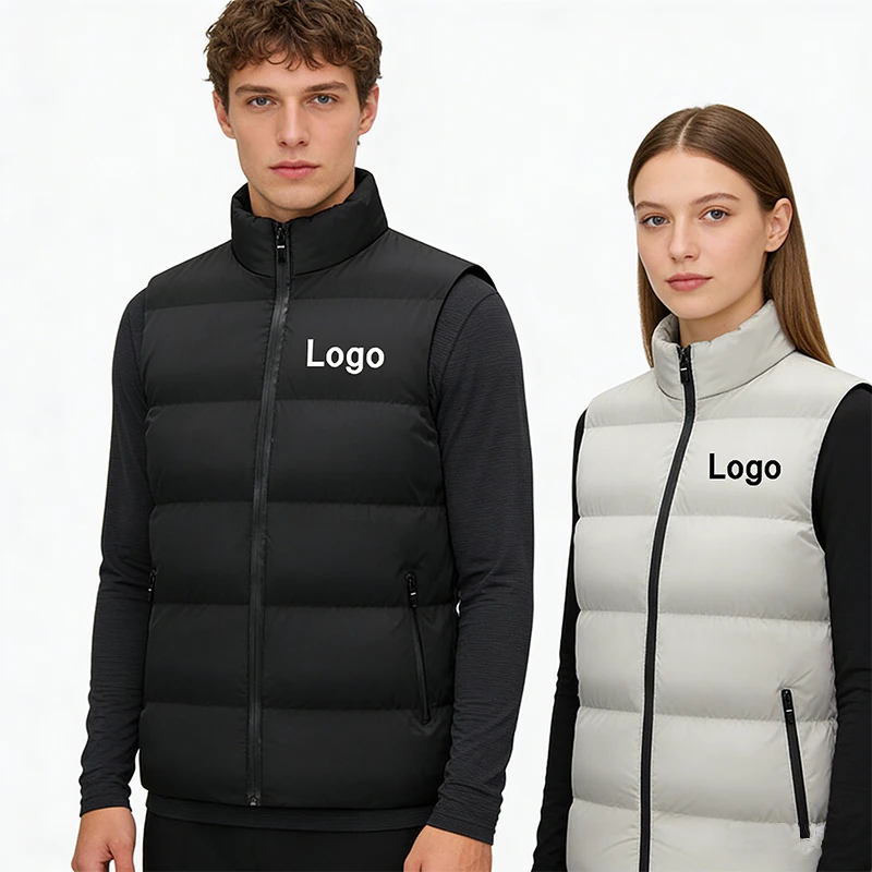 Gilet sans manches personnalisé avec fermeture éclair pour homme