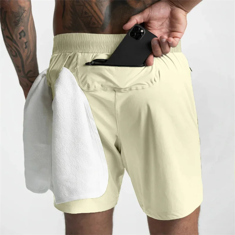 Men Running Bodybuilding Shorts Man Summer Gyms Workout shorts Male Breathable Quick Dry Sportswear Jogger multi-pocket Shorts 4