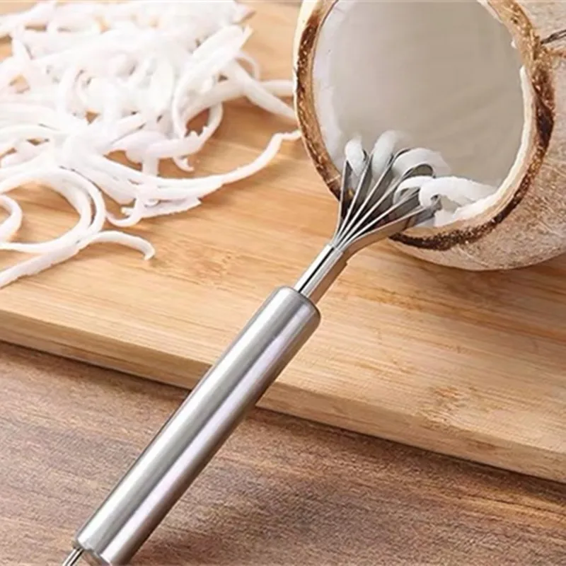 Creative Stainless Steel Shredded Coconut Knife Household Coconut Grater Fish Scale Planed Meat Scraper Kitchen Supplies