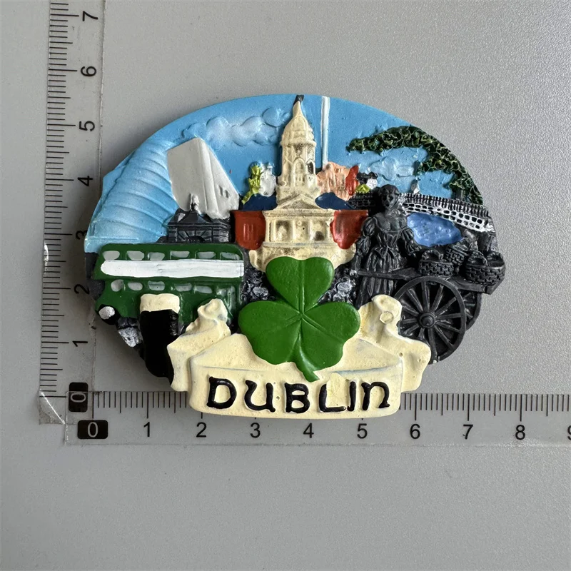 Custom House Dublino Irlanda 3D Frigorifero Calamita Calamita in vetro di cristallo turistico viaggio souvenir collezione regalo adesivo magnetico decorazione casa cucina