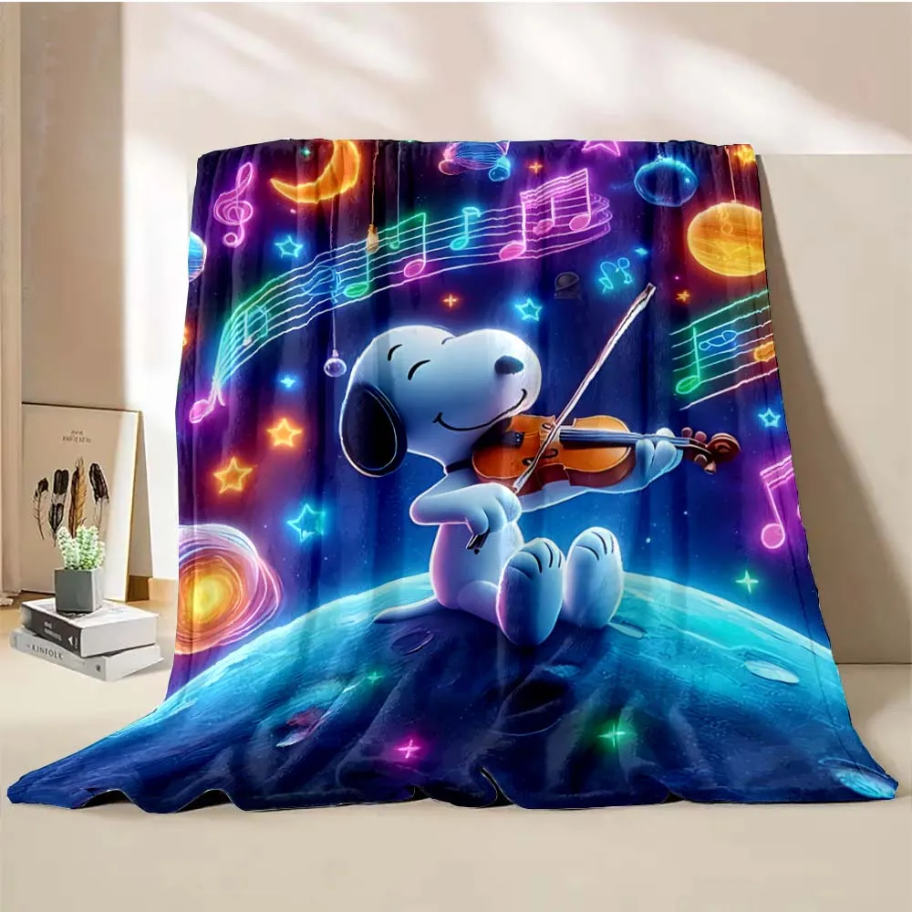 thumbnail image 1 of Manta de perro Snoopy americano, suave y esponjosa, con dibujos animados, tamaño king, de lujo, para niños y adultos, para sofá cama, regalo, 1 of 5