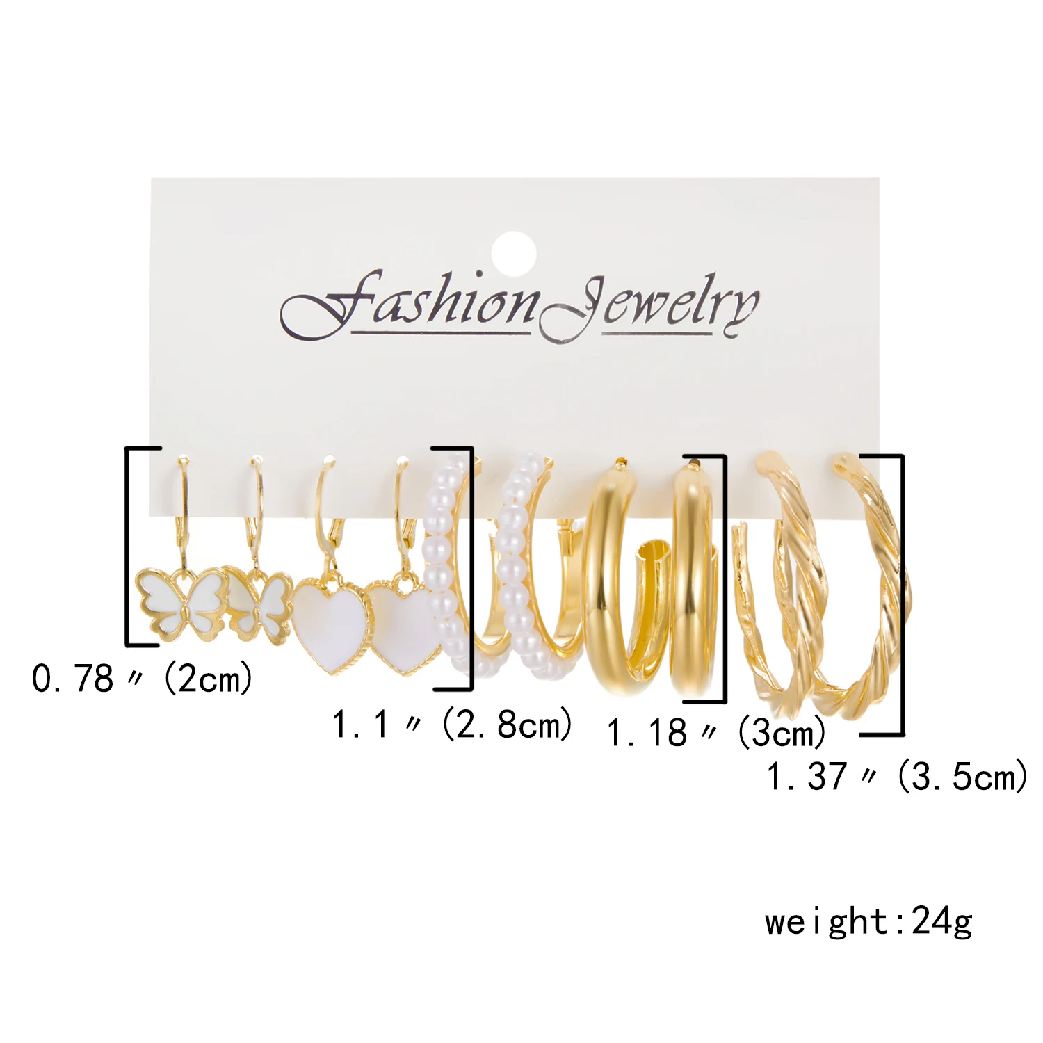 Korean Trendy Geometirc Butterfly Pearl Earrings Set For Women Resin Acrylic Star Heart Round Hoop Earrings Brincos Jewelry Gift