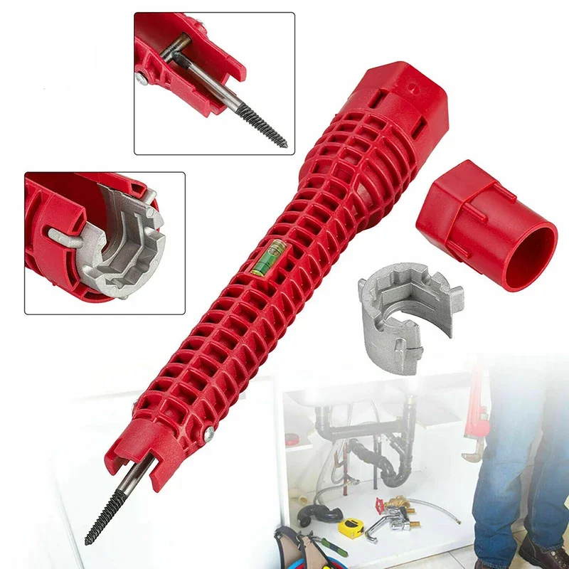 

Многофункциональный гаечный ключ для смесителя, установщик раковины, Сантехнический инструмент, гаечный ключ для туалета, ванной комнаты, кухни, 8 в 1