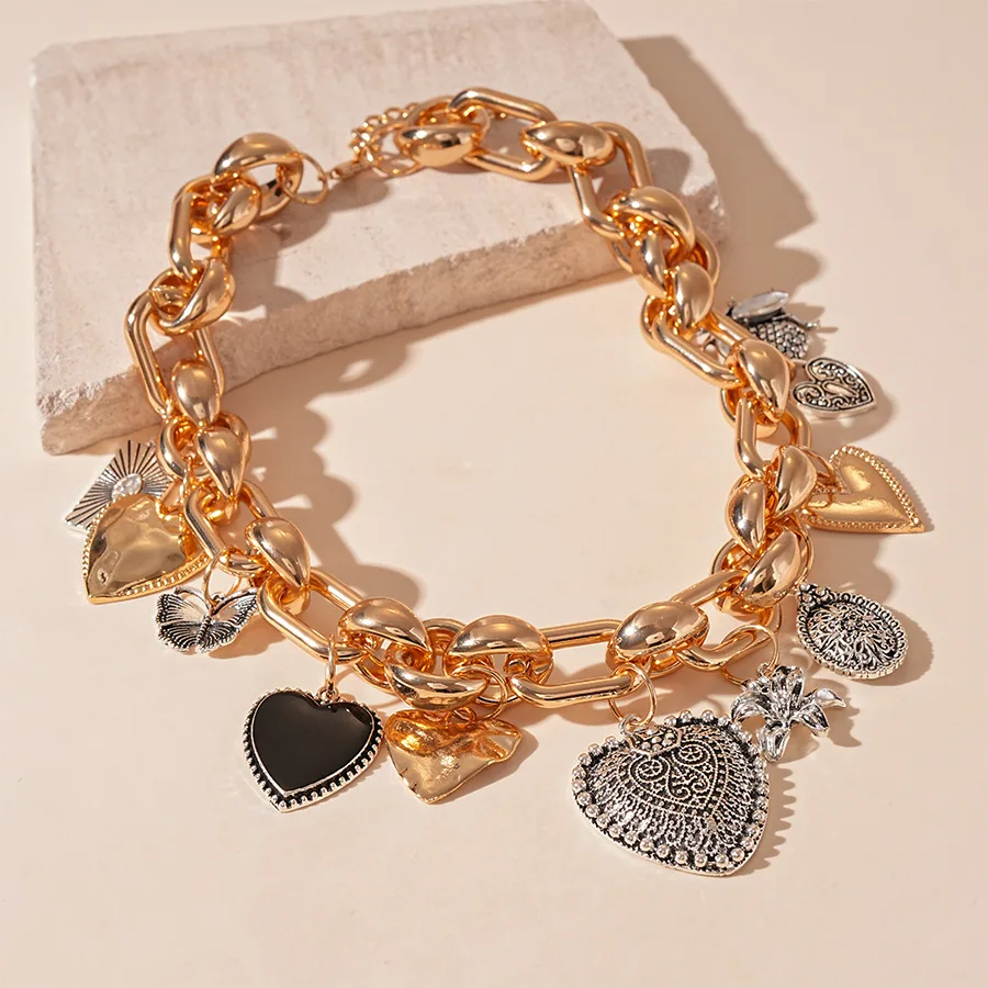 المرأة الأزياء القلب قلادة قلادة ZAA مجوهرات الذهب...