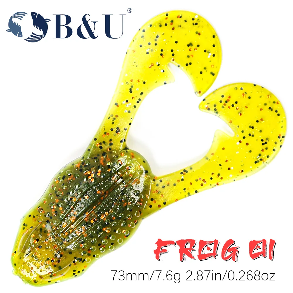 B&U Wasseroberfläche, schwimmender Frosch, künstlicher Köder, hohe Simulation, TPR-Frosch, weicher Köder, schwarzer Fisch und Barschfischen