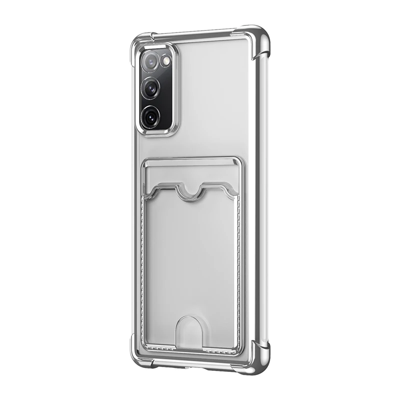 Luxury Shockproof Transparent Phone Case with Card Slot Wallet Cover
