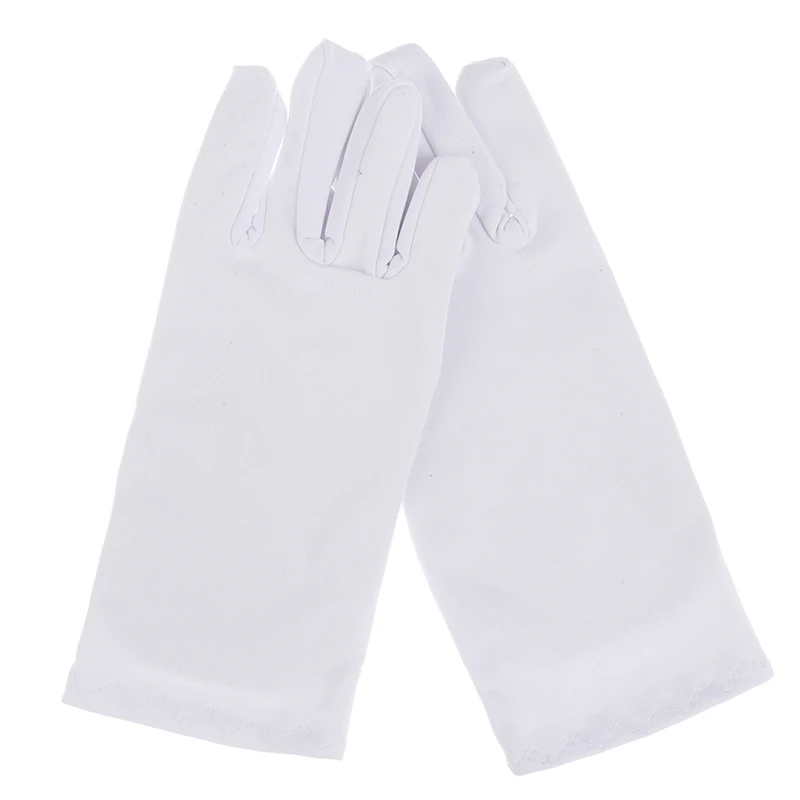 1Pair Cotton Gloves Soft Moisturizing Overnight Eczema Cloth Gloves Stretch Washable Jewelry Inspection Working Gloves