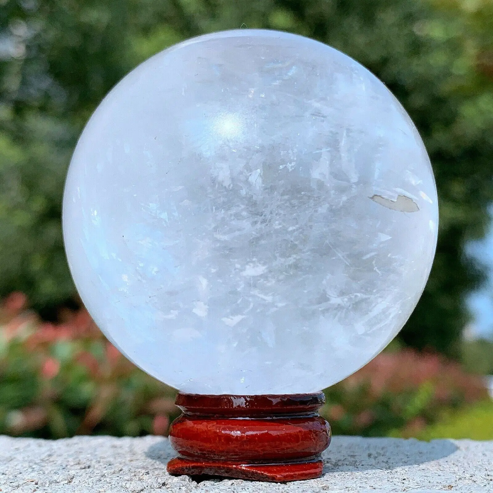 Natural White Calcite Quartz Sphere Crystal Ball Specimen Healing 4