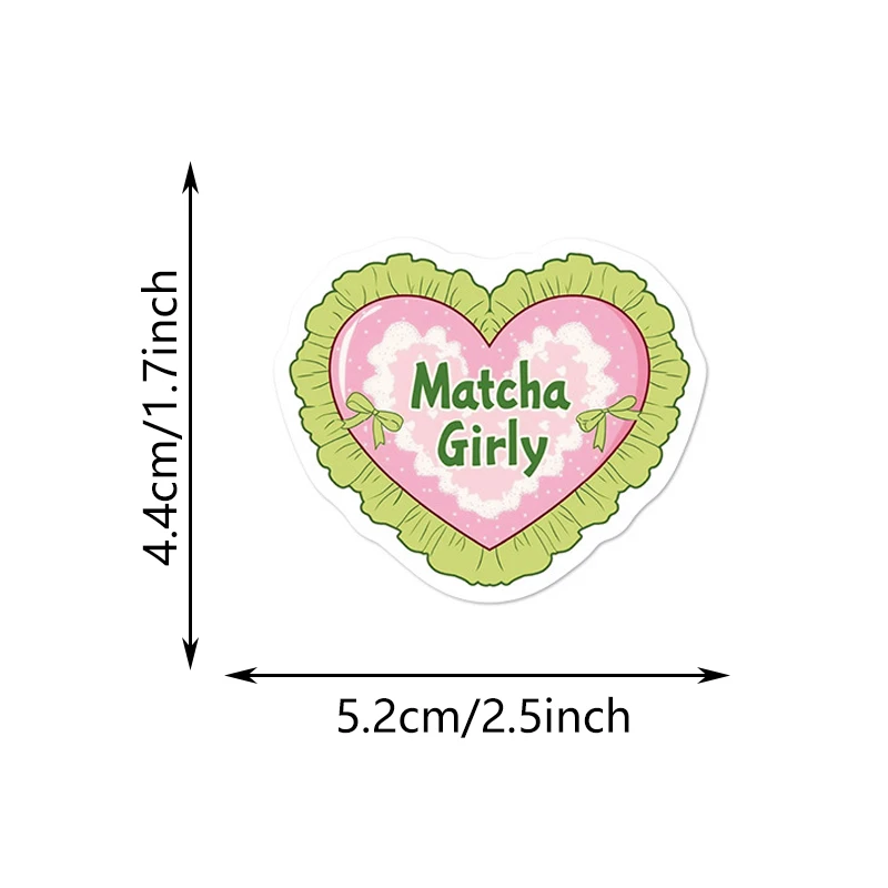50PCS Kawaii Matcha Girl PVC 스티커 미적 DIY 장식 문구 노트북 워터 컵 크리 에이 티브 데칼 어린이 장난감 선물