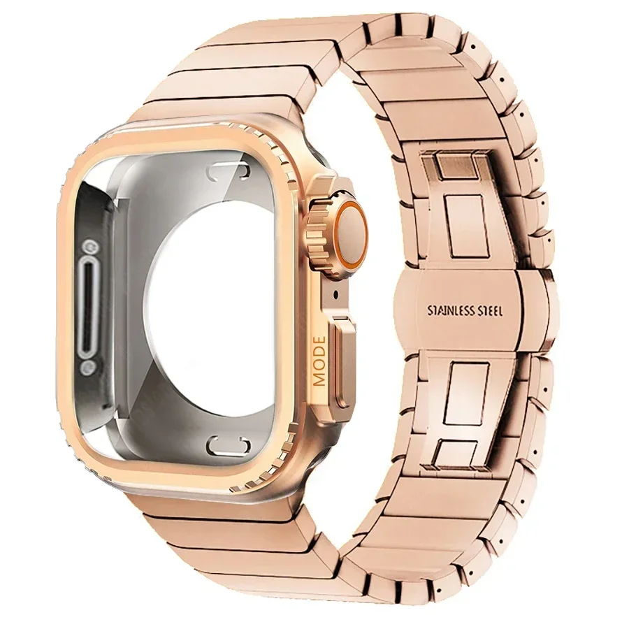 Premium Stainless Steel Watch Case & Band with Protective Shell