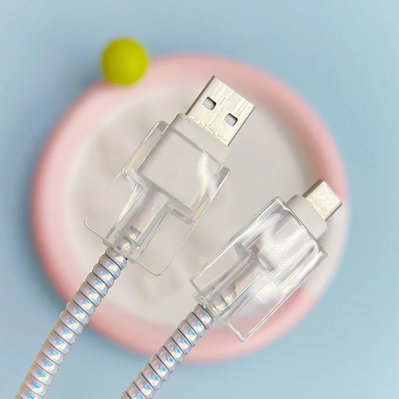 데이터 케이블 보호 커버 케이블 정리기 굽힘 방지 휴대폰 컴퓨터 충전 케이블 보호 커버 파손 방지