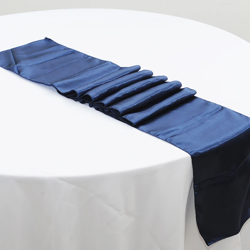 Runner Da Tavolo In Raso Nero 12x108 Pollici – Perfetto Per Banchetti Di Nozze, Compleanni, Feste E Ricevimenti (Elegante E Resistente) - 2
