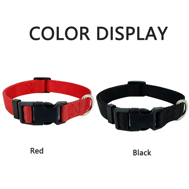 Nylon Adjustable Dog Collar Outdoor Anti Lost Pet Accessories Heavy-duty Buckle Pet Collar Small and Medium-sized Dog