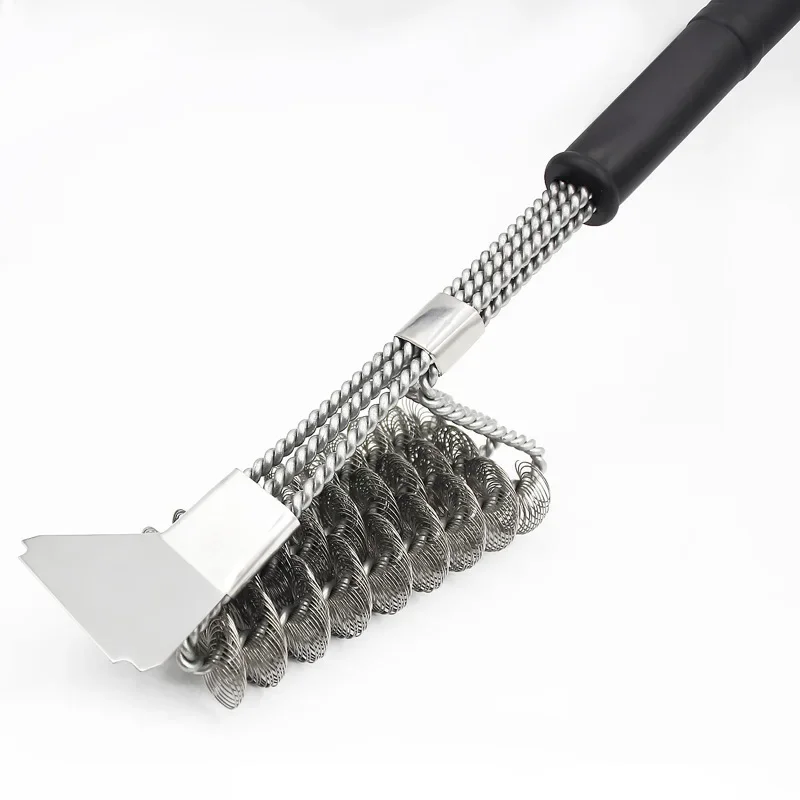 

Щетка для гриля и барбекю, инструмент для чистки, аксессуары для гриля, щетинки из нержавеющей стали с антипригарным покрытием, аксессуары для барбекю