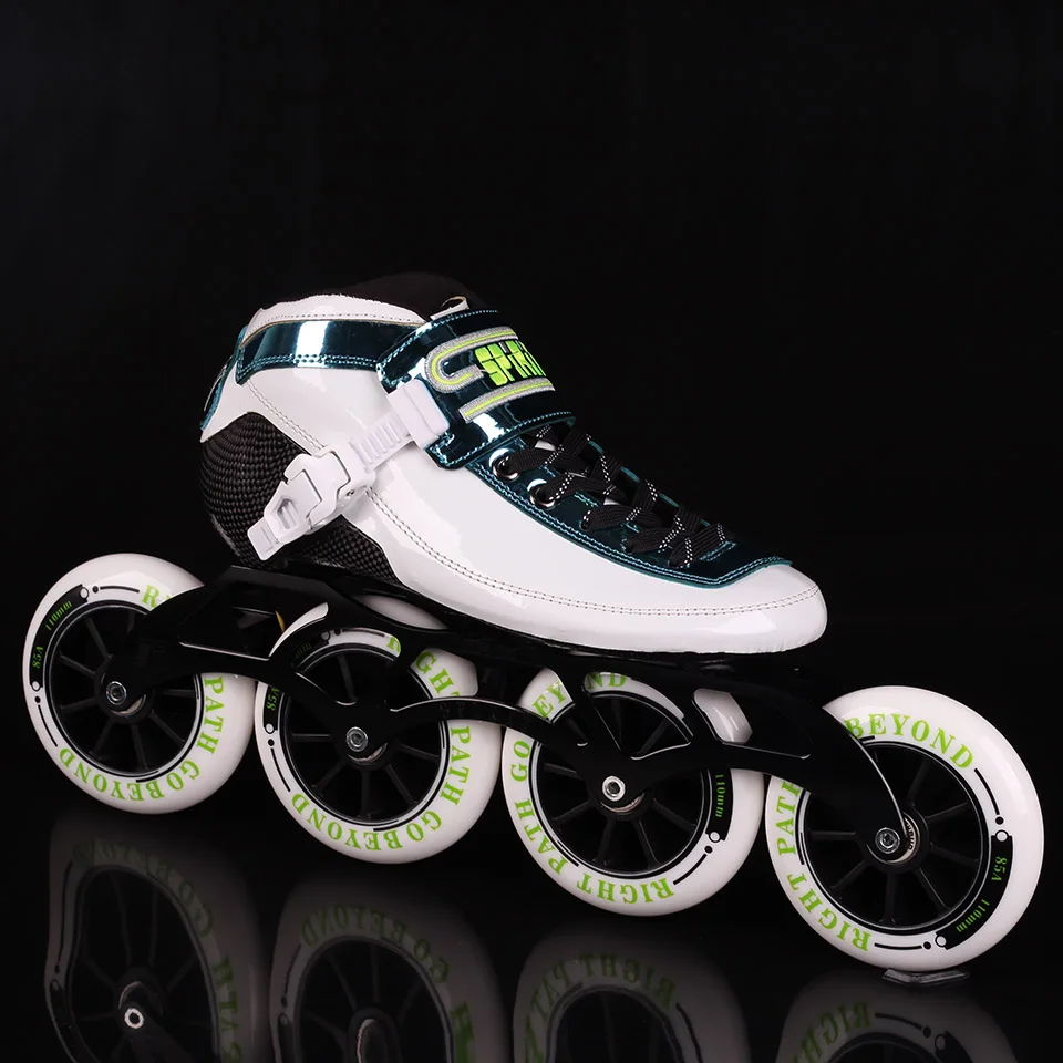 

2020 SPIRIT Speed Inline Roller Skates 4 x 90 100 110mm PU Wheels Carbon Fiber Boots Professional Competition Racing Skating