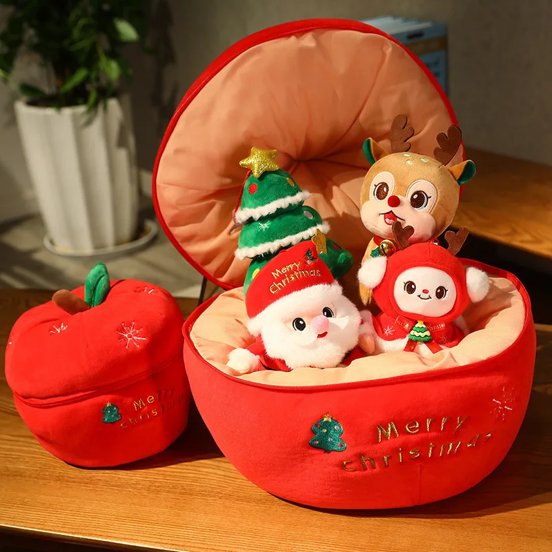 

Christmas Peace Fruit Doll Gift Apple Elk Old Man Doll Plush Toy Children's Cloth Doll Christmas Tree