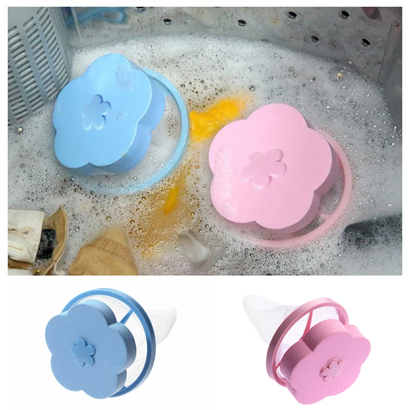 Floating Lint Filter Mesh Bag Floating Washing Machine Filter Net Flower Shaped Reusable Pet Hair Catcher