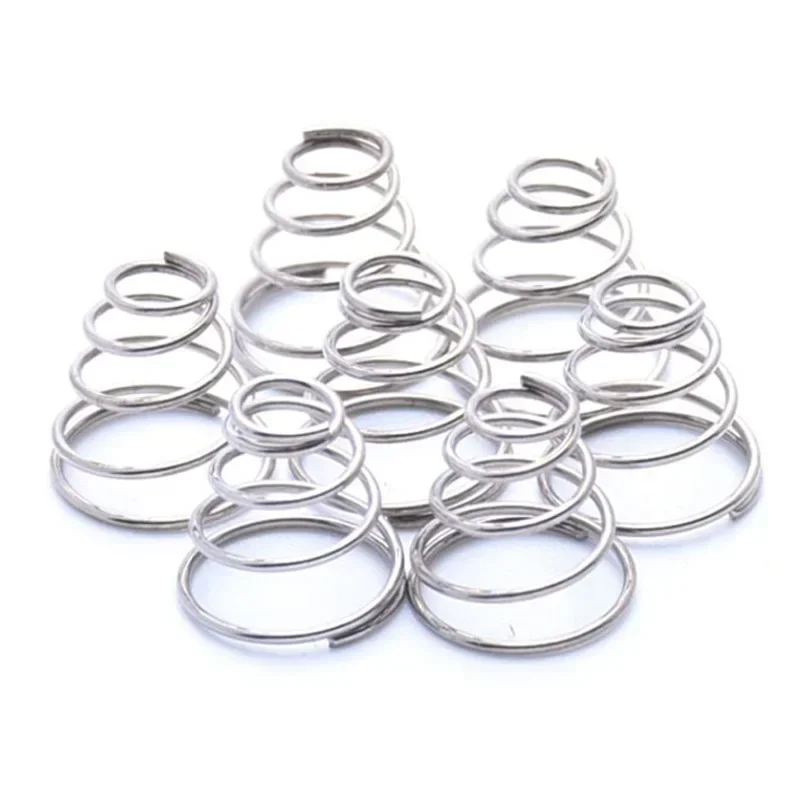 Wire Diameter 0.4mm-2mm 304 Stainless Steel Tower Springs Conical Cone Compression Spring Pressure Spring Taper Compression Spring