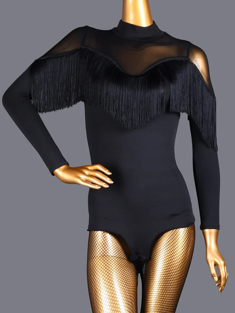 Women Latin Dance Bodysuit Chacha Ballroom Rumba Samba Irregular