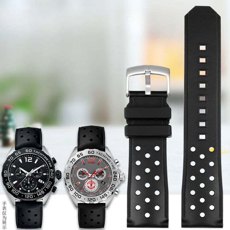 Per Tag Heuer Racing F1 Sport Watchband Series Sicurezza Anti-Allergia Fibbia Ad Ago Impermeabile Gomma Silicone Accessori Da Uomo