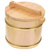 Wooden Barrel Sushi Rice Bucket Buckets Serving Container Food Containers with Lids 2