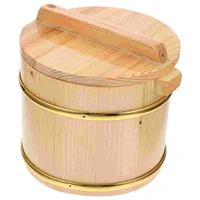 Wooden Barrel Sushi Rice Bucket Buckets Serving Container Food Containers with Lids 2