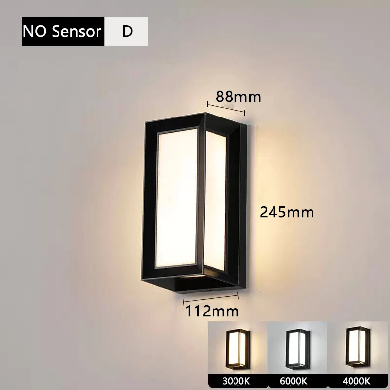 thumbnail image 1 of Lámpara de pared exterior con sensor de movimiento IP65, 20 W, para porche, balcón, jardín, CA 85-265 V, impermeable, LED, 1 of 5