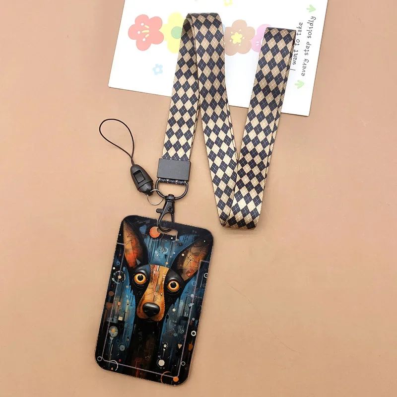 Versatile Animal Print Lanyard with ID Badge Holder & Charm