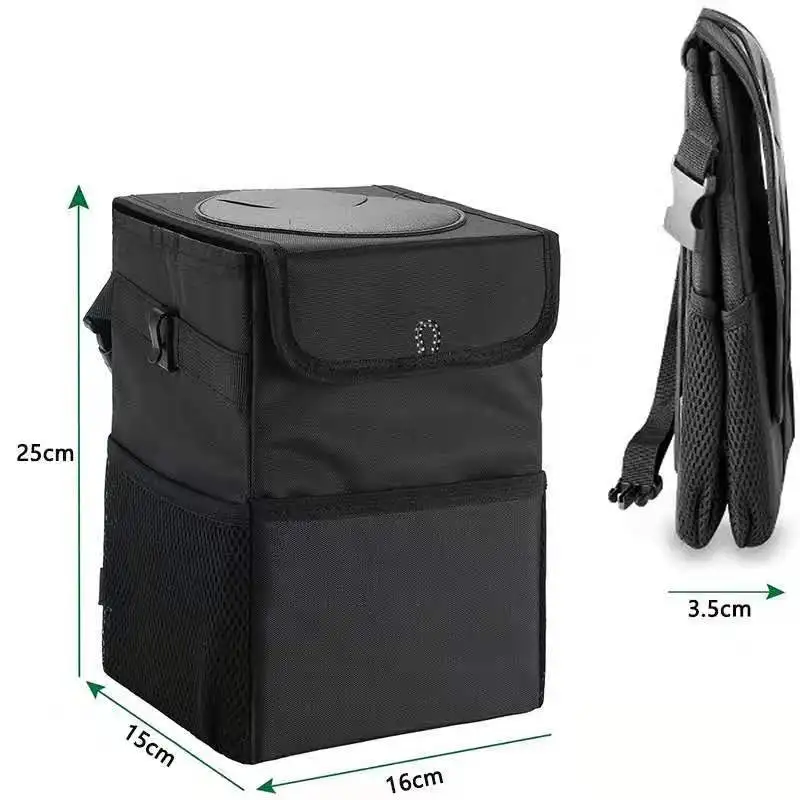Waterproof Car Trash Can Bin Auto Car Accessories Organizer Garbage Dump for Cars Storage Pockets Closeable Portable