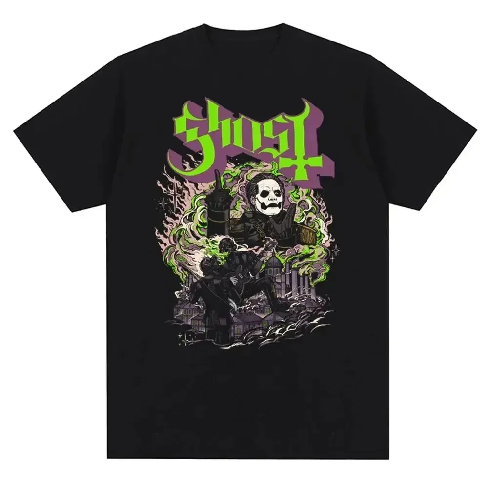 New Ghost Rock Band Graphic Print T Shirt Uomo Donna Fashion Casual Rock Streetwear Manica Corta Plus Size T Shirt Unisex